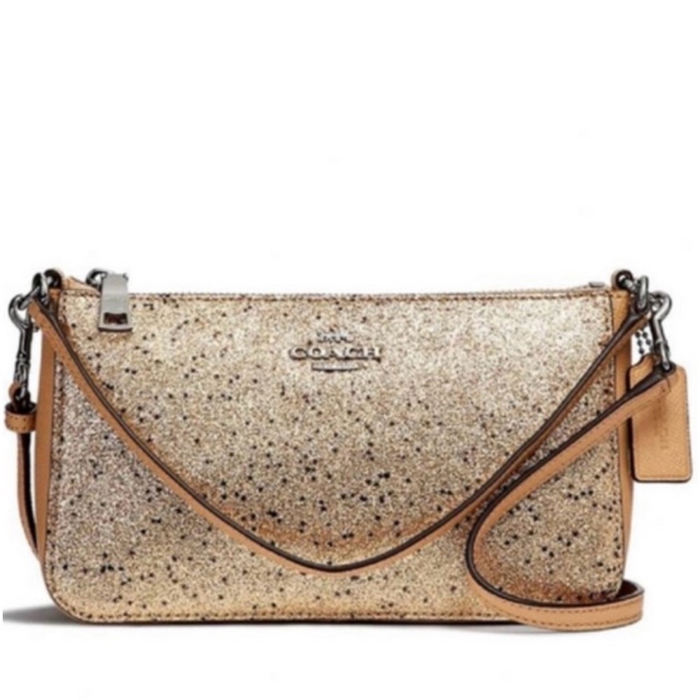 Coach Gold Glitter crossbody small purse